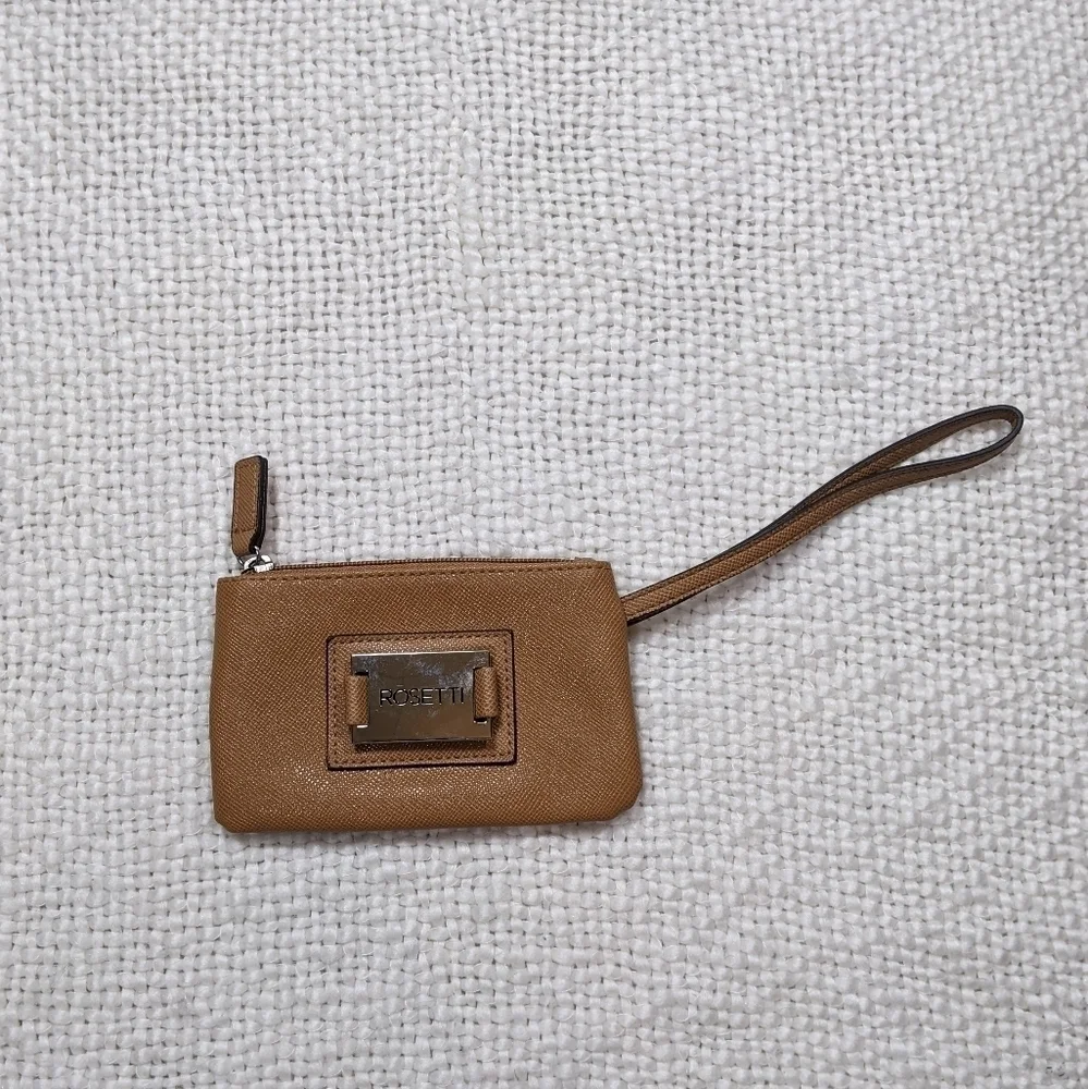 Classic Rosetti Warm Tan Faux Leather Wristlet, Clutch, or Coin Purse